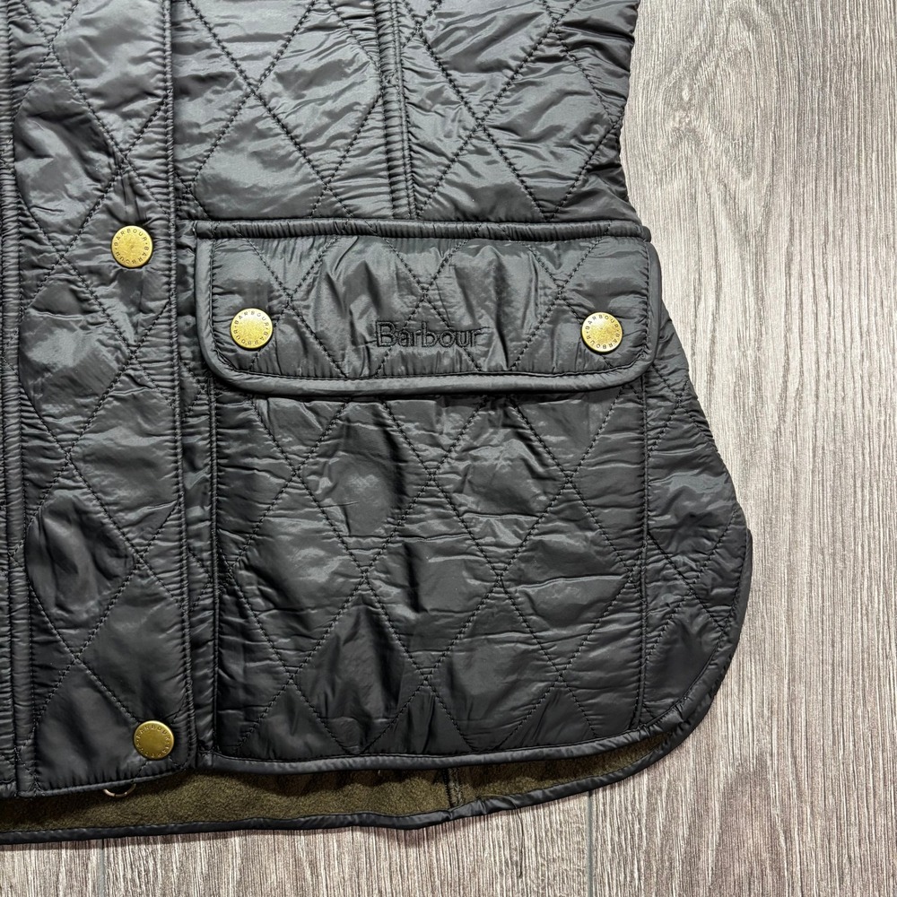 Barbour Wray Gilet Black Quilted Fleece Lined Vest LGI0017 Women US 4 UK 8 - Picture 2 of 11